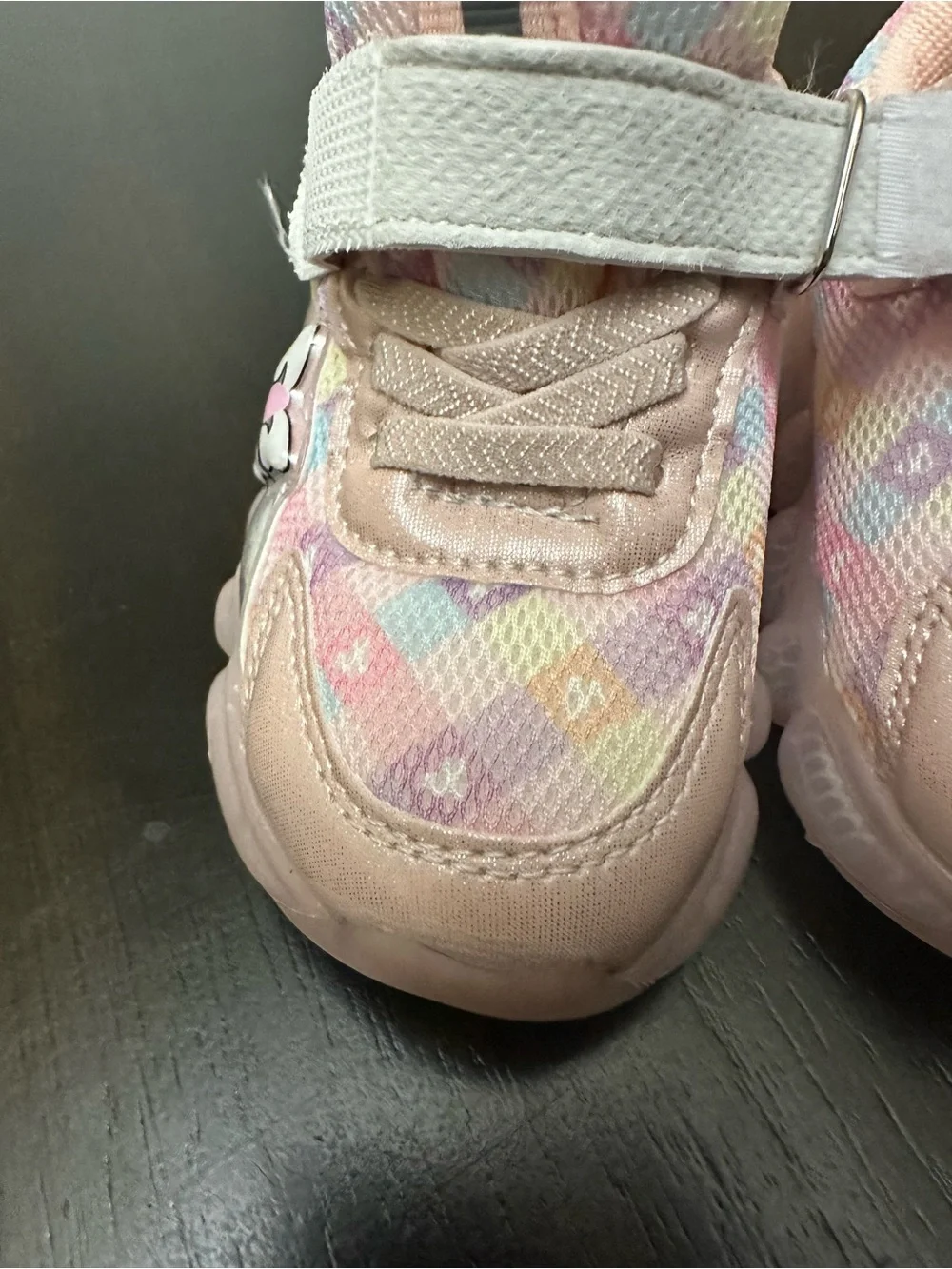 Kids Pink Light-Up Sneakers with Cute Character Detail( They run small in size)